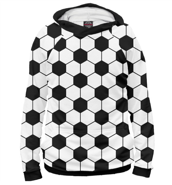 Мужское худи с притом Футбол цвета Белый Мужское худи с изображением Футбол цвета Белый