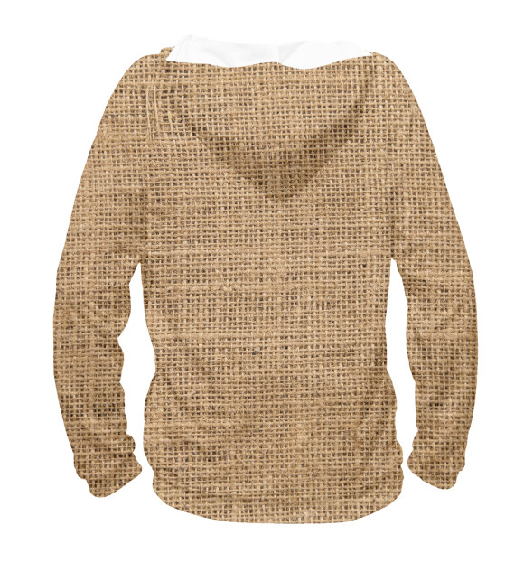 Женское худи с изображением Мешковина цвета Белый