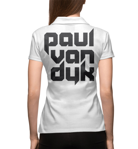 Женское поло с изображением Paul van Dyk цвета Белый