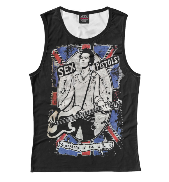 Майка для девочки с изображением Sex Pistols цвета Белый
