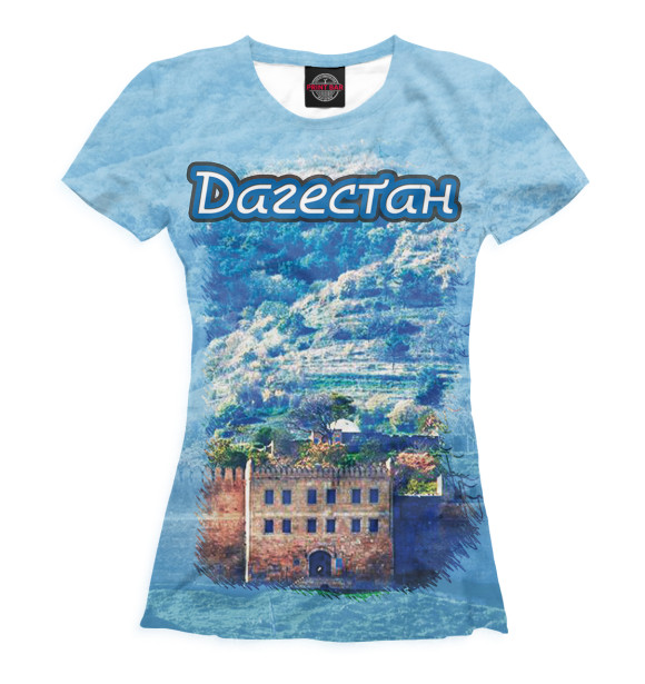 Женская футболка с изображением Дагестан цвета Белый