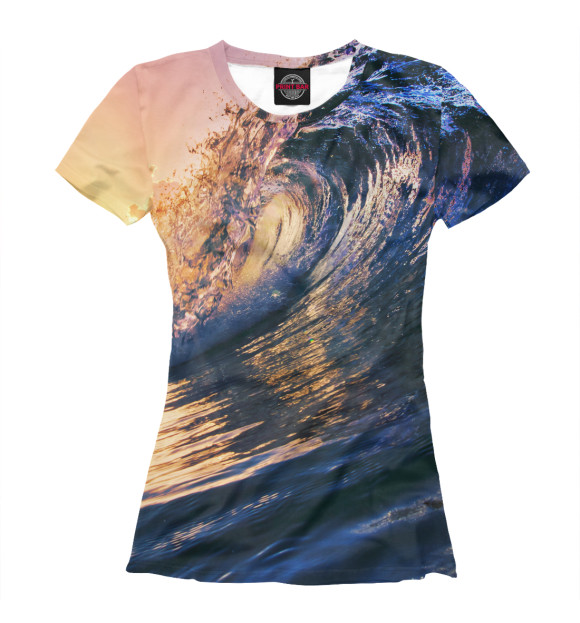 Женская футболка с изображением Морская волна цвета Белый