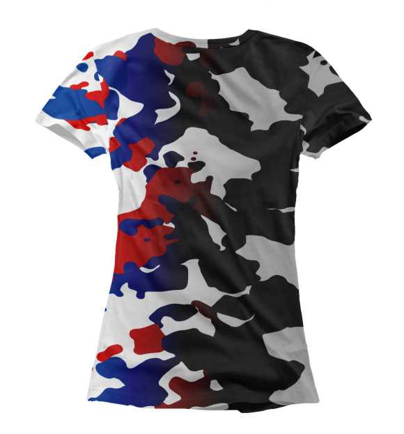 Футболка для девочек с изображением Russia Camouflage цвета Белый