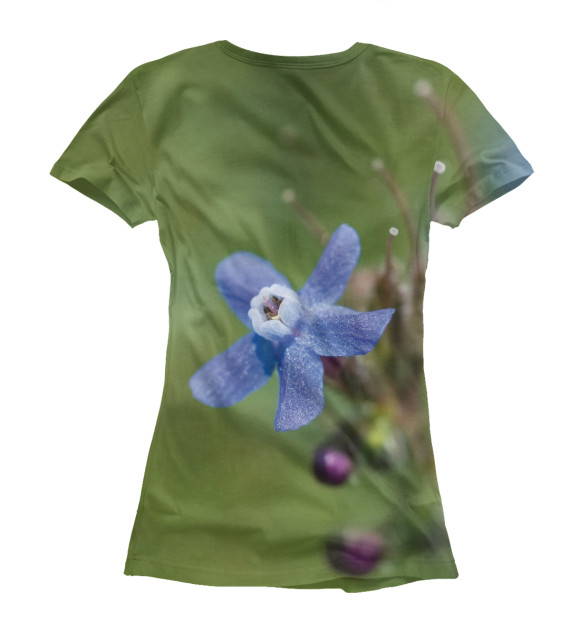 Футболка для девочек с изображением Цветок незабудка цвета Белый