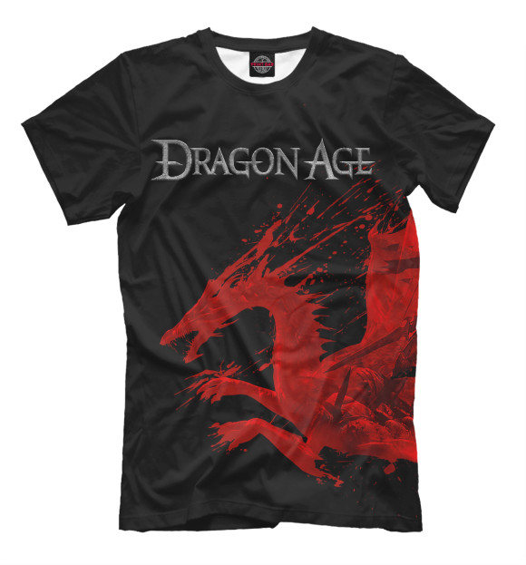 Мужская футболка с изображением Dragon Age цвета Черный