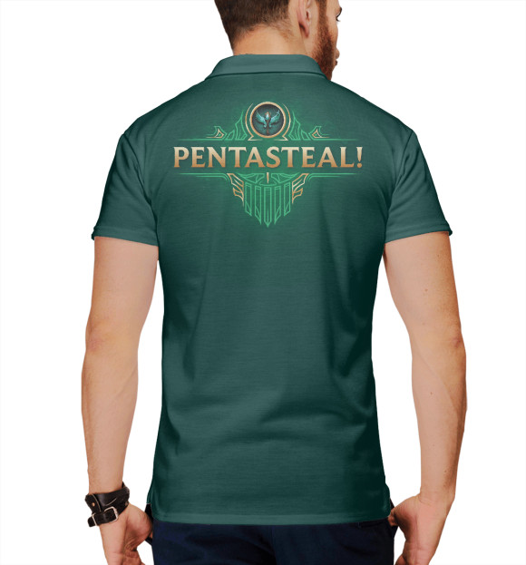 Мужское поло с изображением Pentasteal цвета Белый