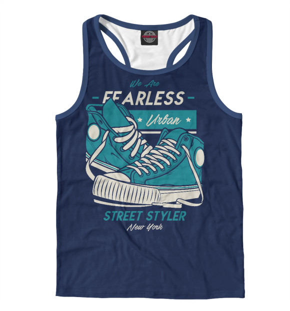 Мужская майка-борцовка с изображением Кроссовки цвета Белый