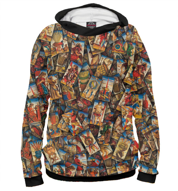 Мужское худи с изображением Карты Таро цвета Белый