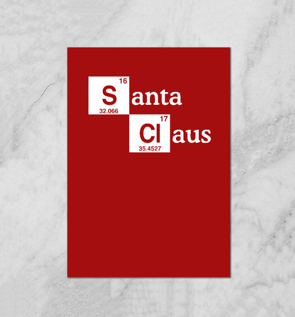 Плакат с притом Санта Клаус цвета Белый Плакат с изображением Санта Клаус цвета Белый