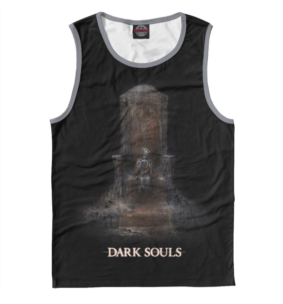Мужская майка с притом Dark Souls цвета Белый Мужская майка с изображением Dark Souls цвета Белый