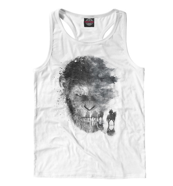 Мужская майка-борцовка с изображением Планета обезьян цвета Белый