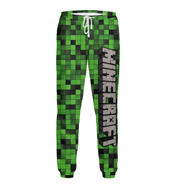 Мужские спортивные штаны с изображением Minecraft цвета Белый
