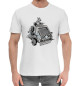 Мужская хлопковая футболка Кот на танке