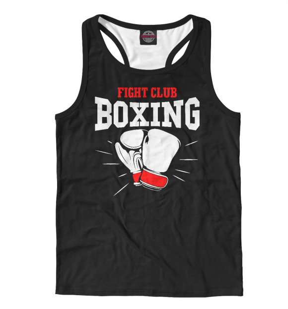 Мужская майка-борцовка с изображением Бокс цвета Белый