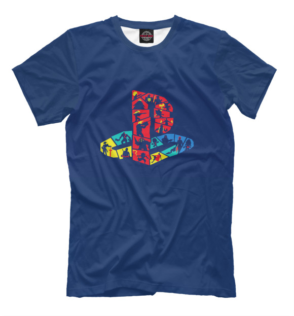 Мужская футболка с изображением PlayStation цвета Темно-синий