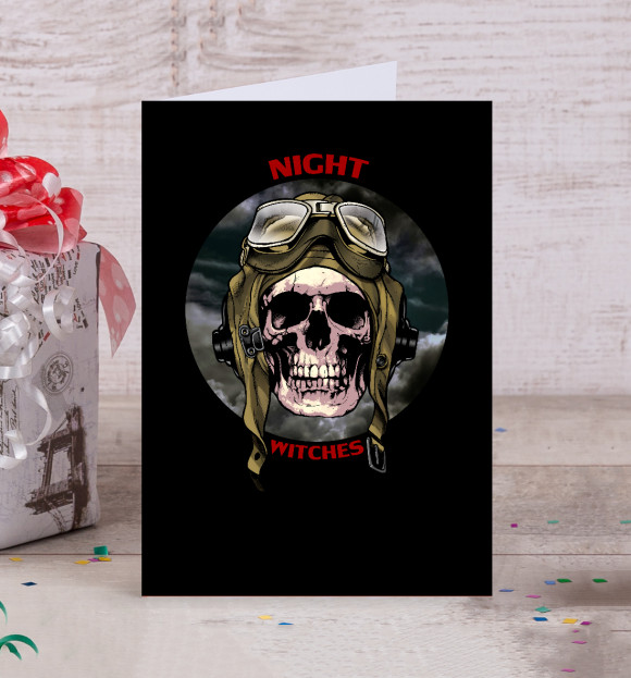 Открытка с изображением Night Witches цвета Белый