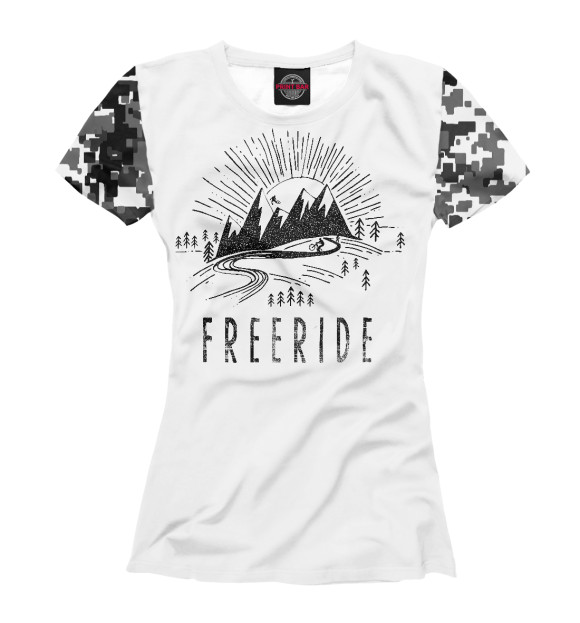 Футболка для девочек с изображением Freeride цвета Белый