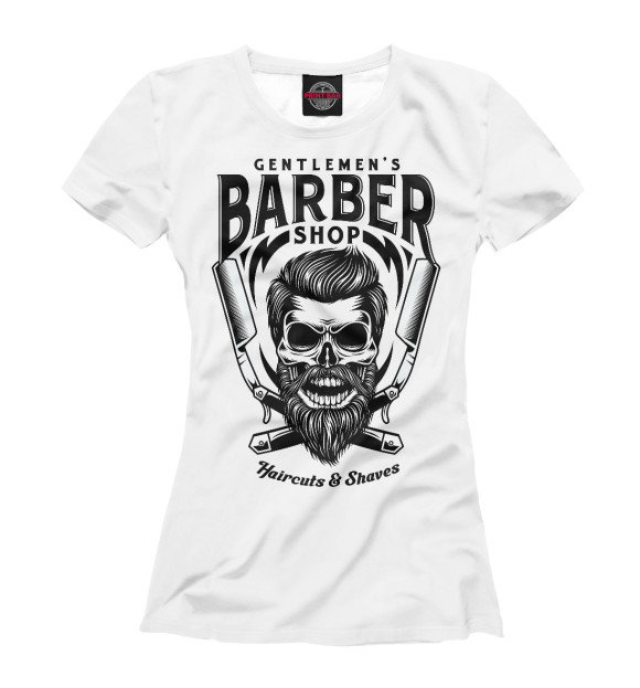 Футболка для девочек с изображением Barber цвета Белый