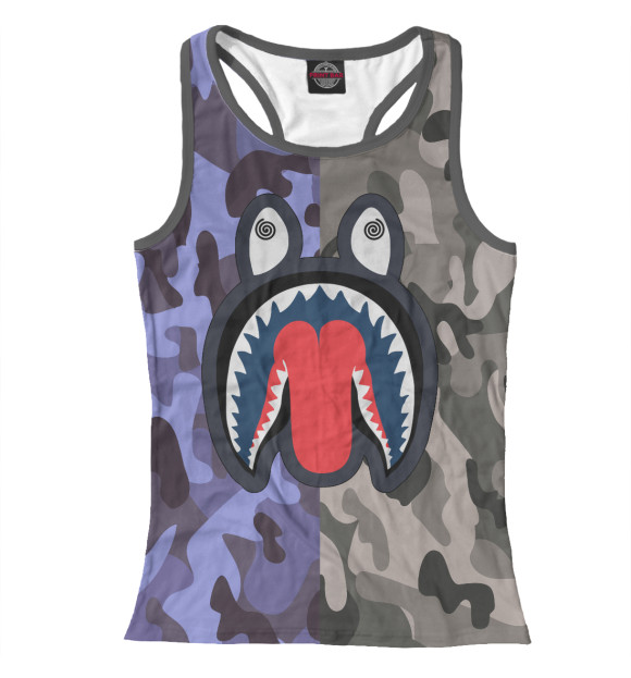 Женская майка-борцовка с изображением BAPE цвета Белый