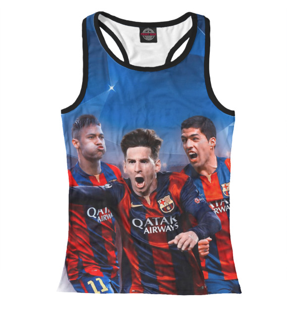 Женская майка-борцовка с изображением Барселона цвета Белый