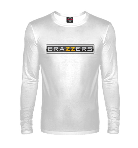Мужской лонгслив с изображением Brazzers цвета Белый