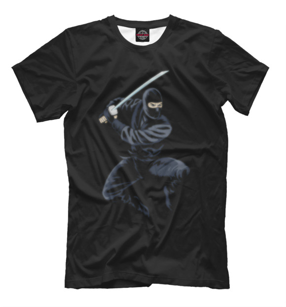 Мужская футболка с изображением Ниндзя цвета Черный