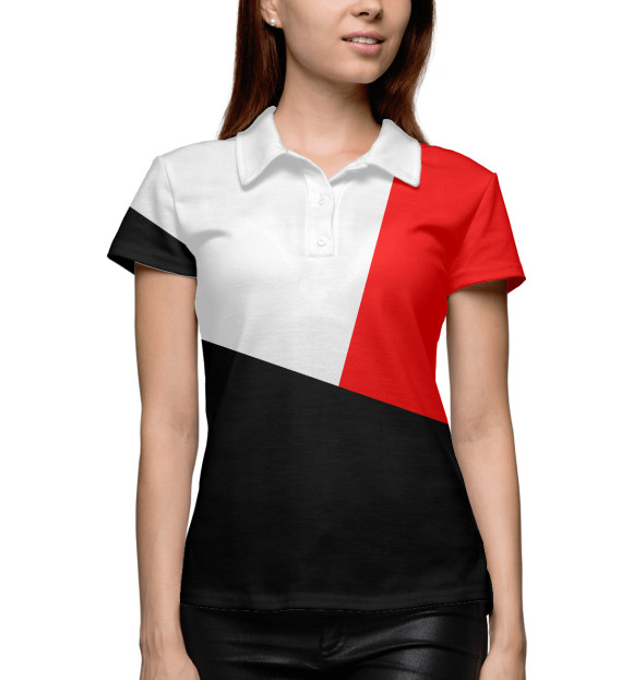 Женское поло с изображением Геометрия цвета Белый