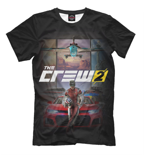 Мужская футболка с изображением The Crew 2 цвета Черный