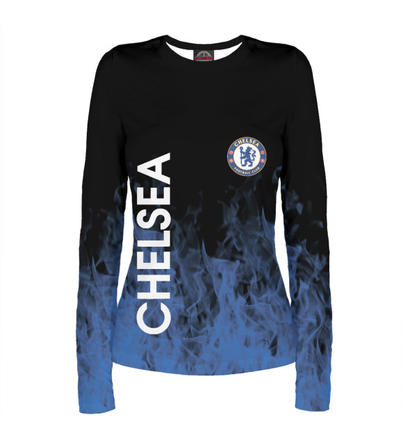 Женский лонгслив с изображением Chelsea огонь цвета Белый