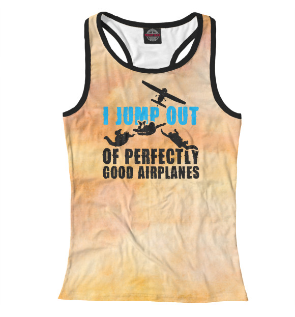 Женская майка-борцовка с изображением Skydive Skydiving Helmet цвета Белый