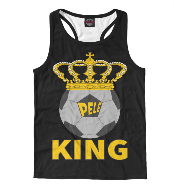 Мужская майка-борцовка с изображением Пеле король футбола цвета Белый