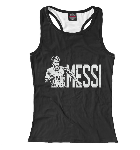Женская майка-борцовка с изображением Lionel Messi цвета Белый