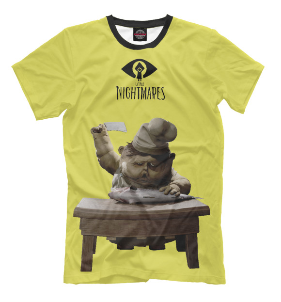 Мужская футболка с изображением Creepy cook of Little nightmares цвета Хаки