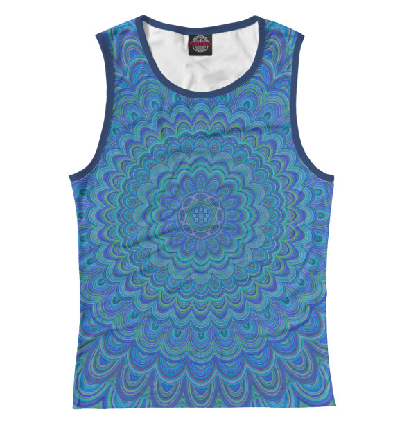 Майка для девочки с изображением Blue Mandala цвета Белый