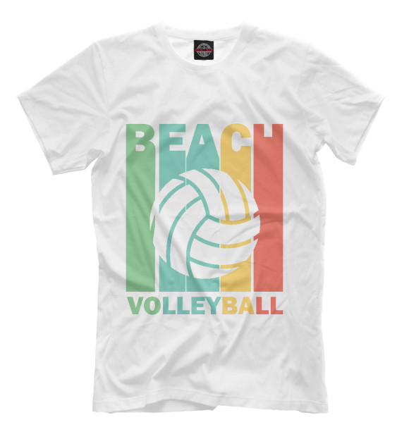 Мужская футболка с изображением Beach Volleyball цвета Белый
