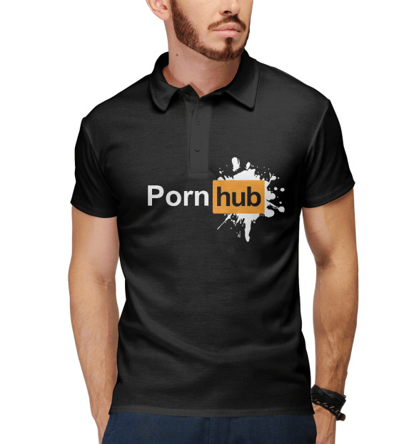 Мужское поло с притом Когда посмотрел Pornohub цвета Белый Мужское поло с изображением Когда посмотрел Pornohub цвета Белый