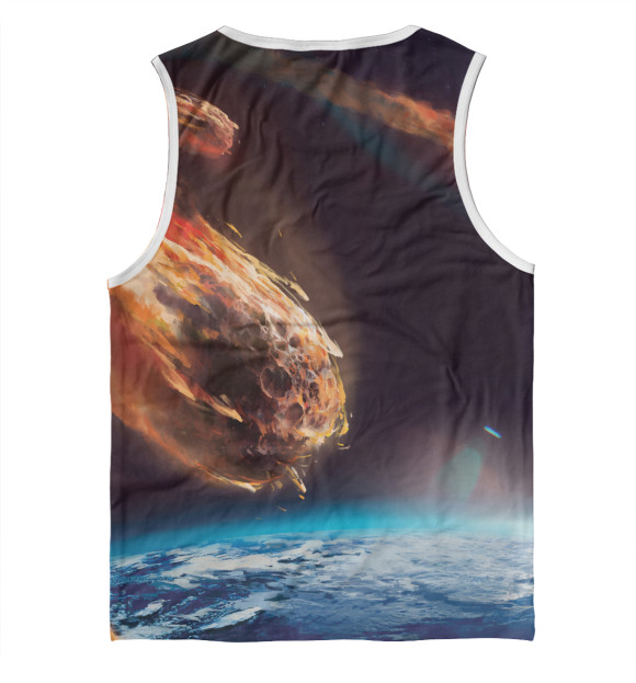 Мужская майка с изображением Метеорит цвета Белый