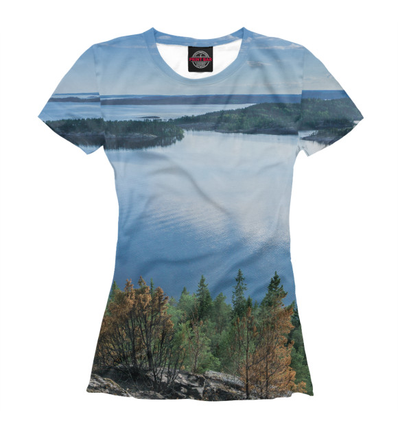Женская футболка с изображением Острова Ладоги цвета Белый