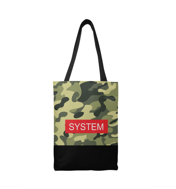 Сумка-шоппер с изображением System полукамуфляжный цвета 