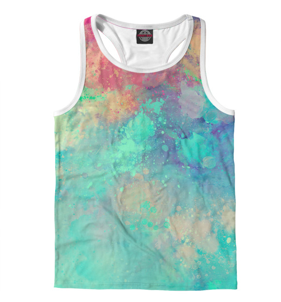 Мужская майка-борцовка с изображением Watercolor цвета Белый