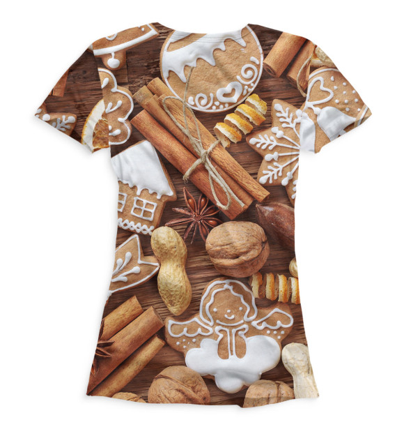 Женская футболка с изображением Новый Год цвета Белый