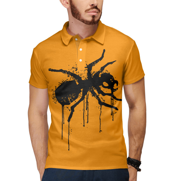 Мужское поло с изображением Ant цвета Белый