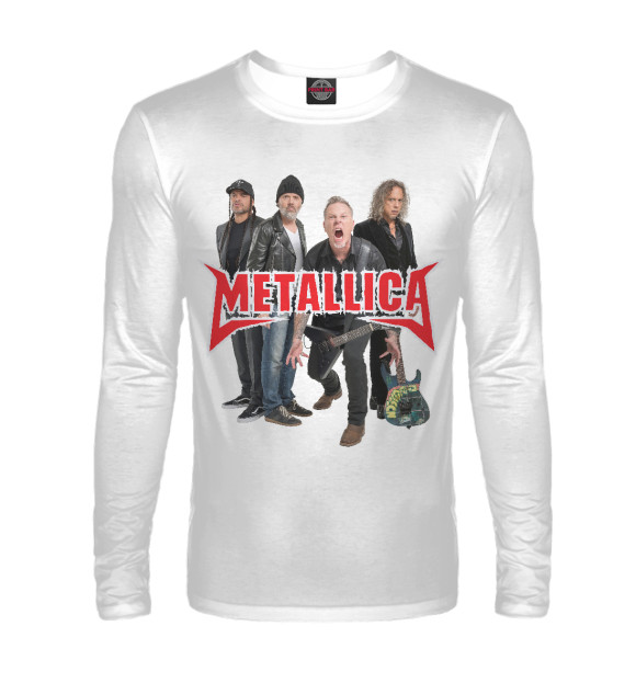 Мужской лонгслив с изображением Metallica цвета Белый