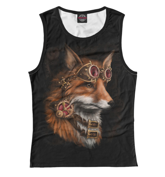 Женская майка с изображением Рыжий Лис цвета Белый