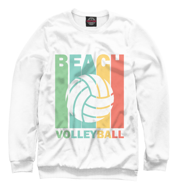 Мужской свитшот с изображением Beach Volleyball цвета Белый