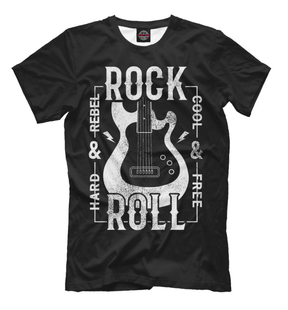 Футболка для мальчиков с изображением Rock'n'Roll цвета Белый