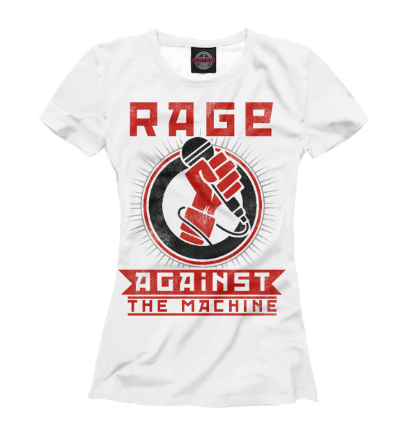 Женская футболка с изображением Rage Against the Machine цвета Белый
