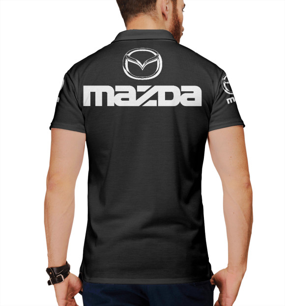 Мужское поло с изображением Mazda цвета Белый