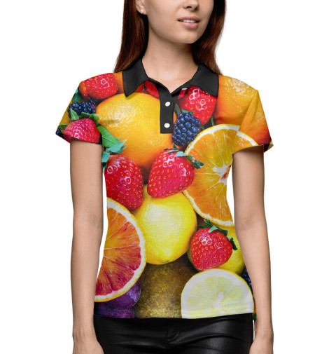 

Поло Print Bar, Белый, Фрукты