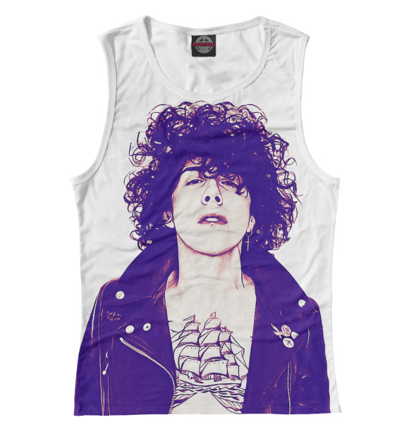 Майка для девочки с притом Laura Pergolizzi цвета Белый Майка для девочки с изображением Laura Pergolizzi цвета Белый